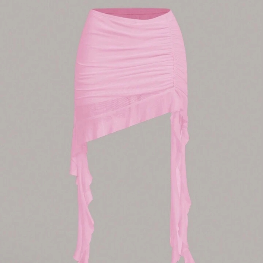 Elegant Pink Asymmetrical Skirt